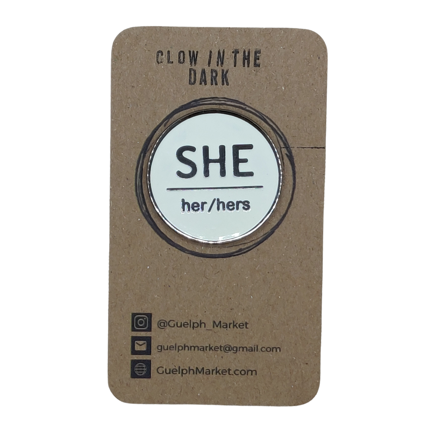 Glow in the Dark Enamel Pronoun Pins