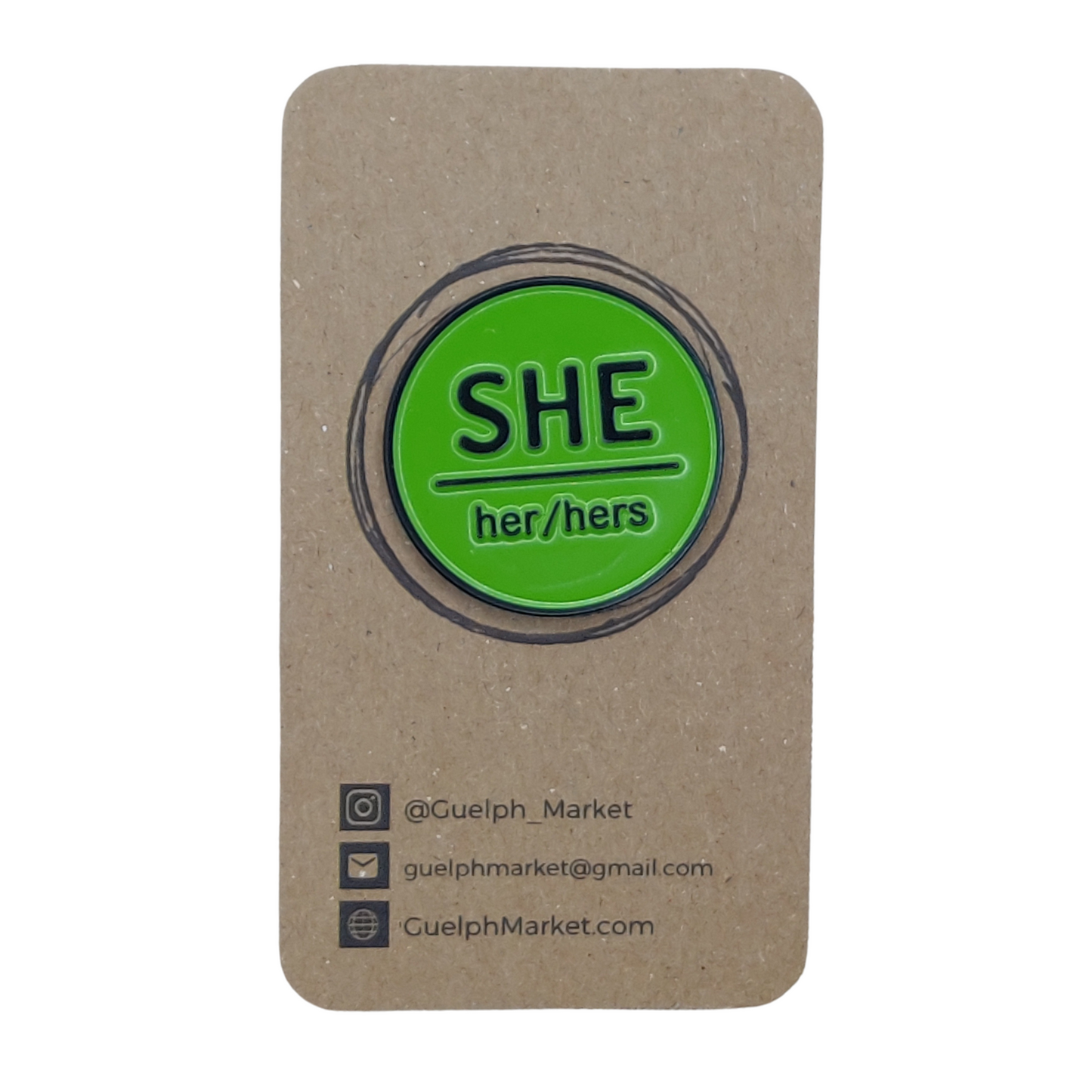 Green Enamel Pronoun Pins