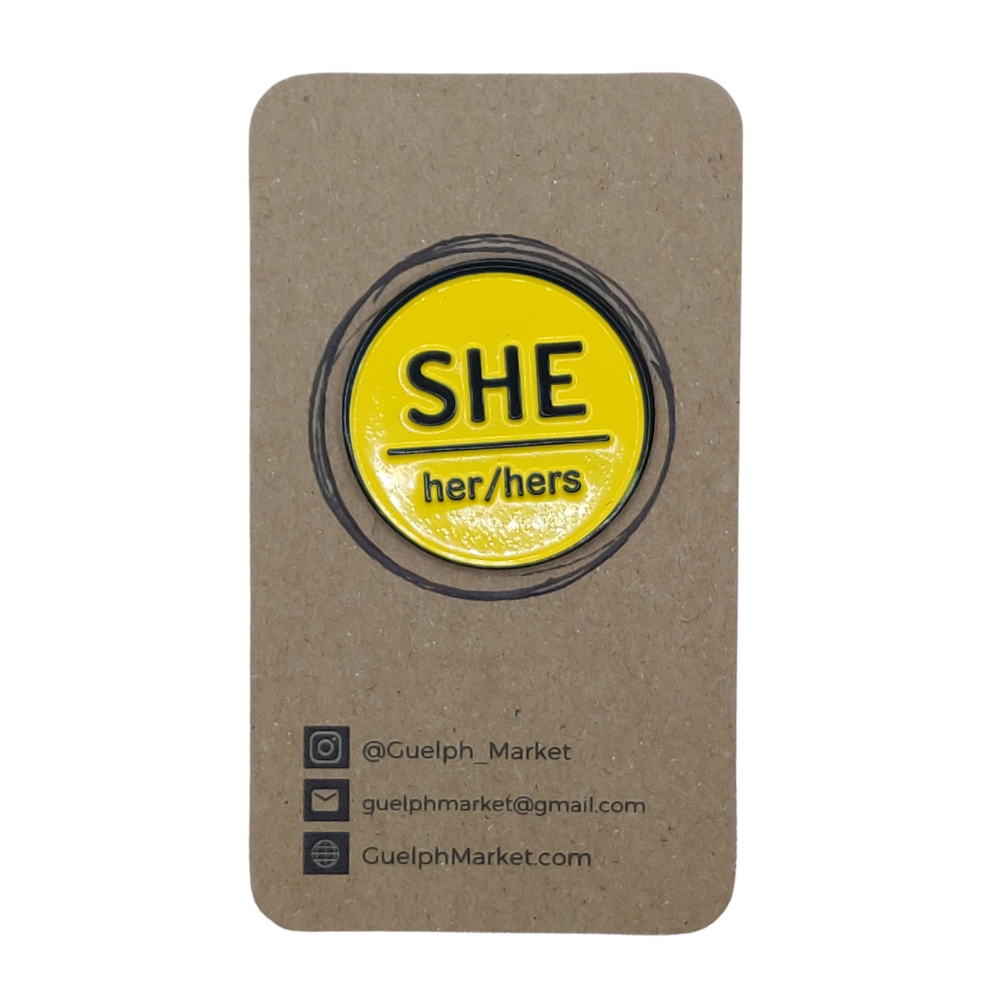 Yellow Enamel Pronoun Pins