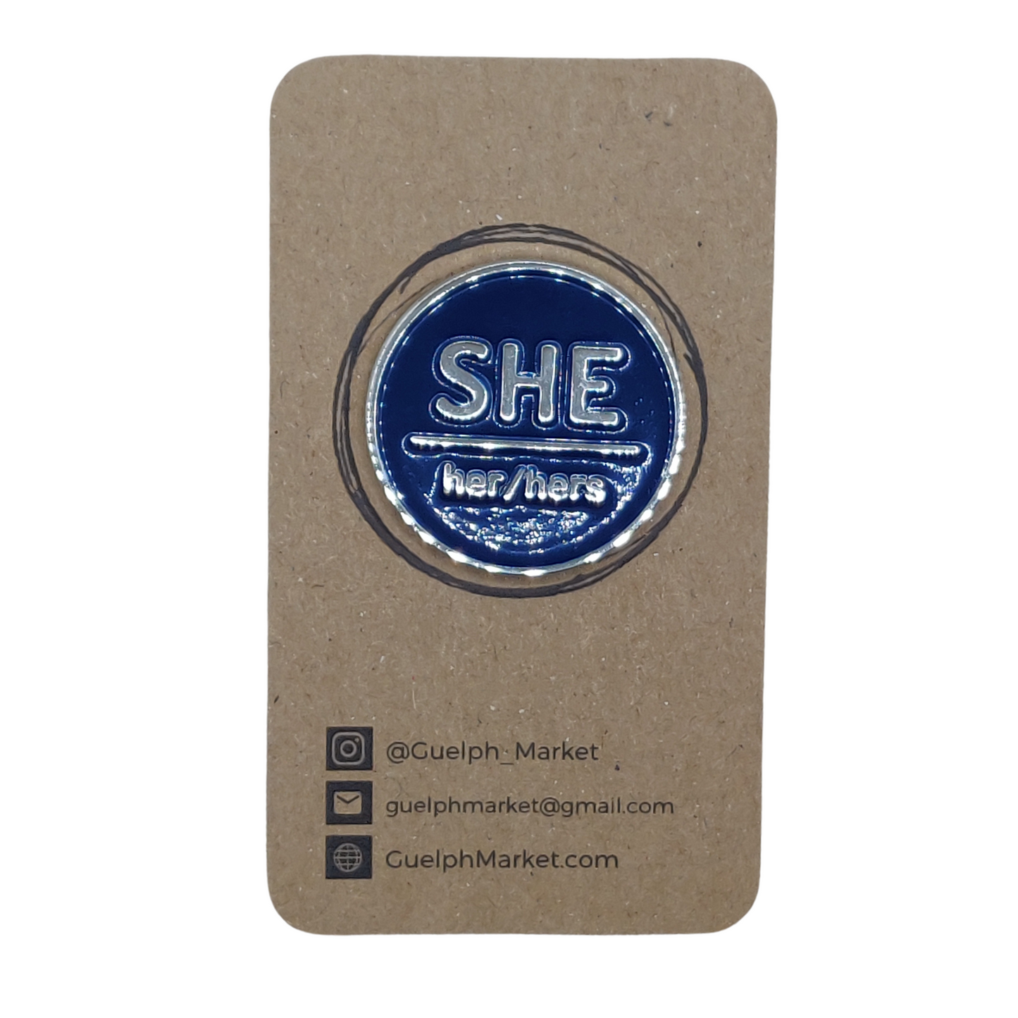 She Her Hers Enamel Pronoun Pin