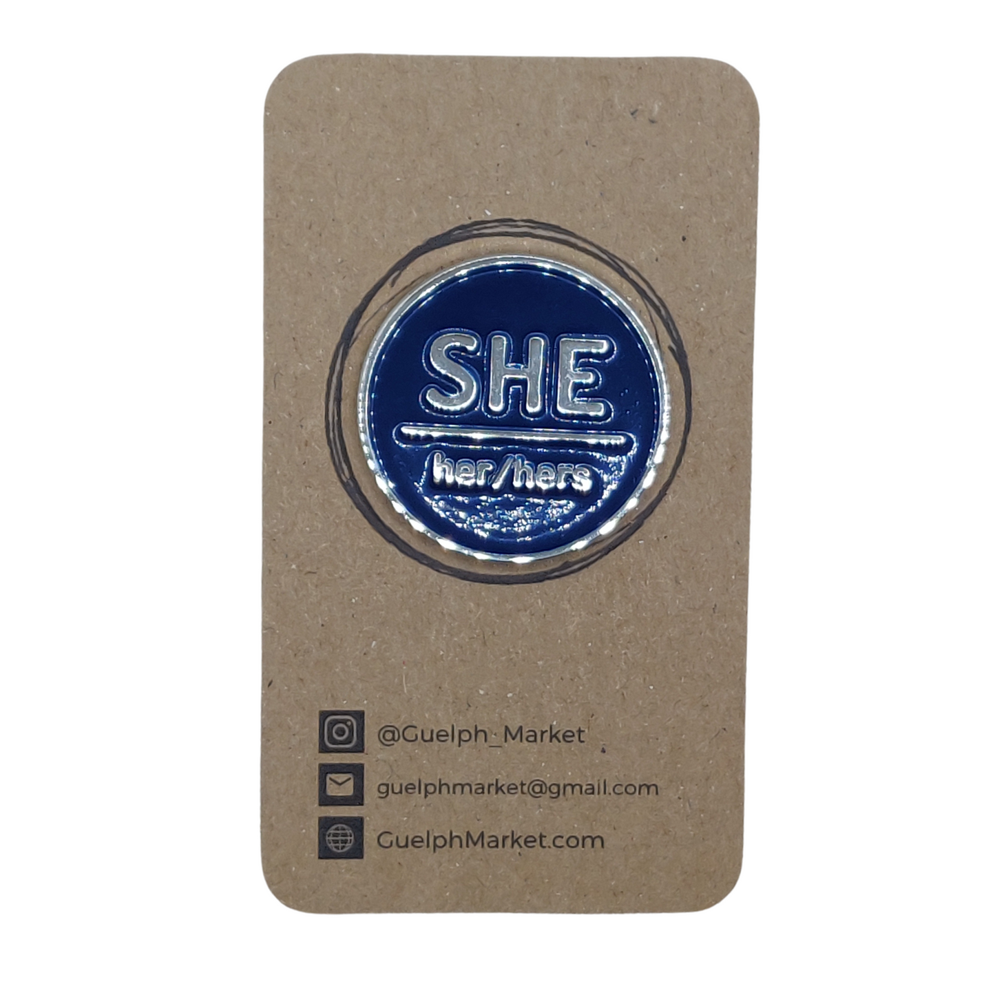 Navy Enamel Pronoun Pins