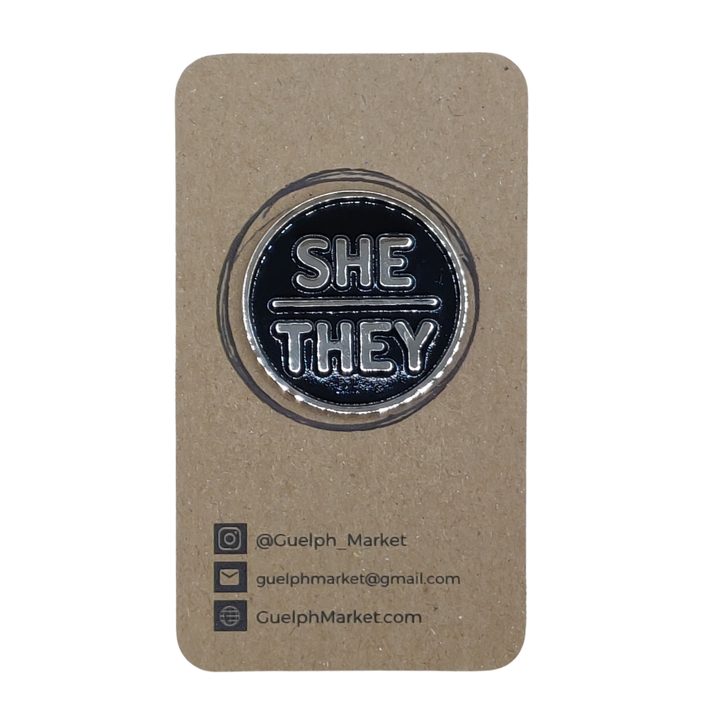 Black Enamel Pronoun Pins