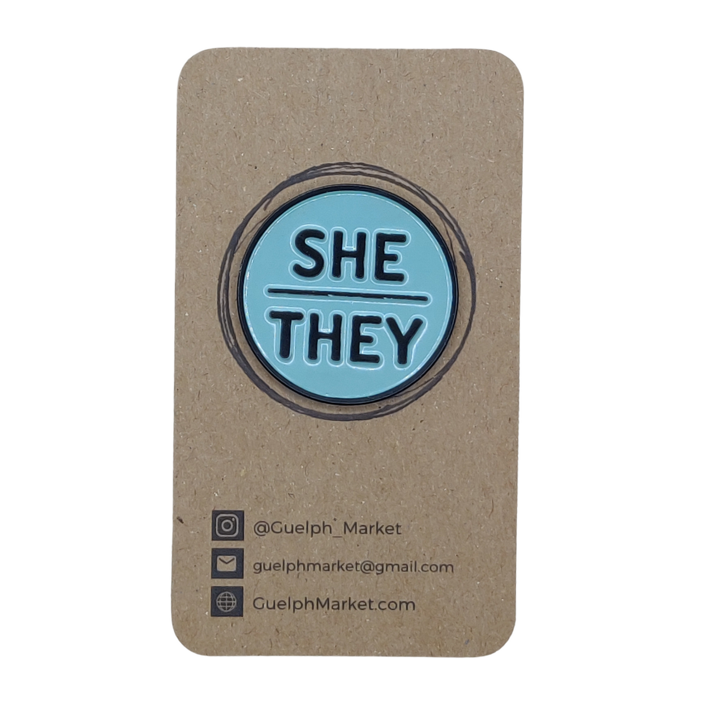 She They Enamel Pronoun Pin