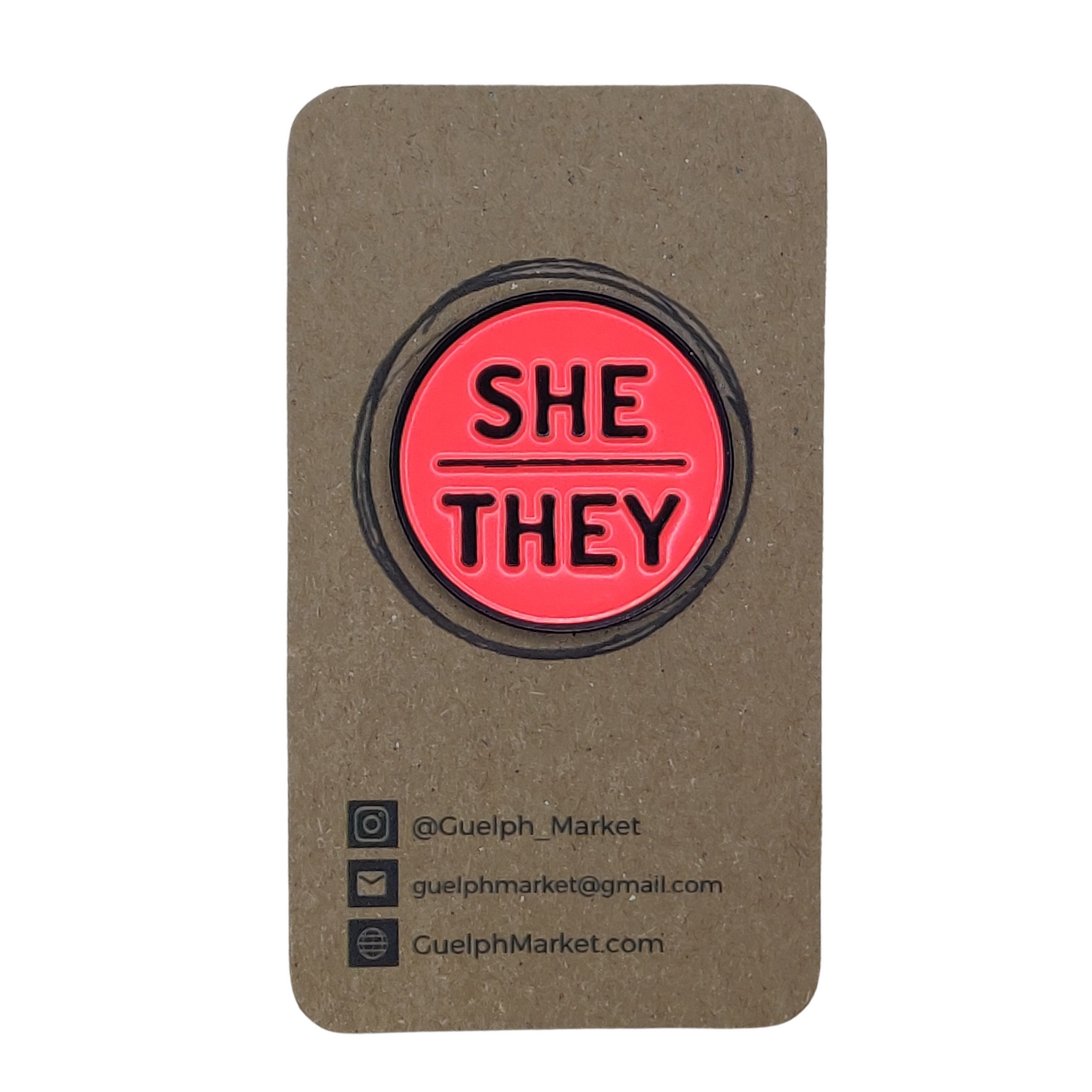 Circular Enamel Pronoun Pins