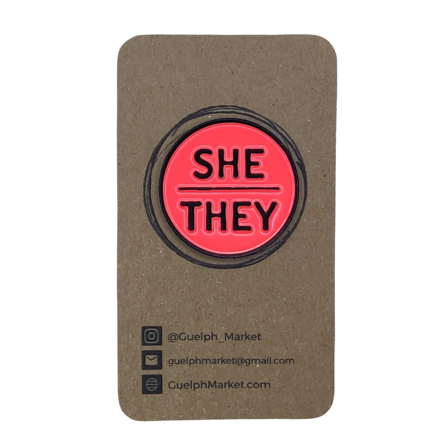 Coral Enamel Pronoun Pins
