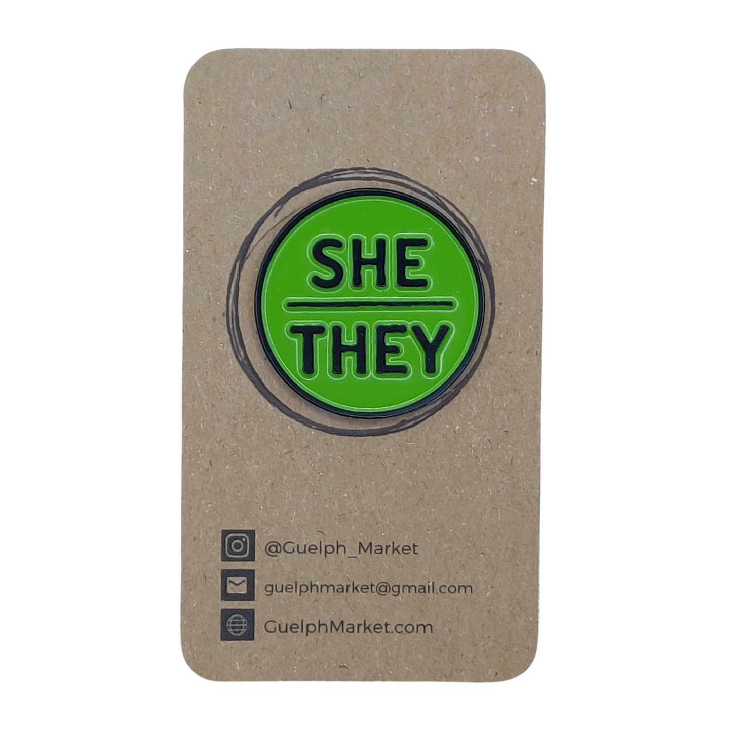 Green Enamel Pronoun Pins