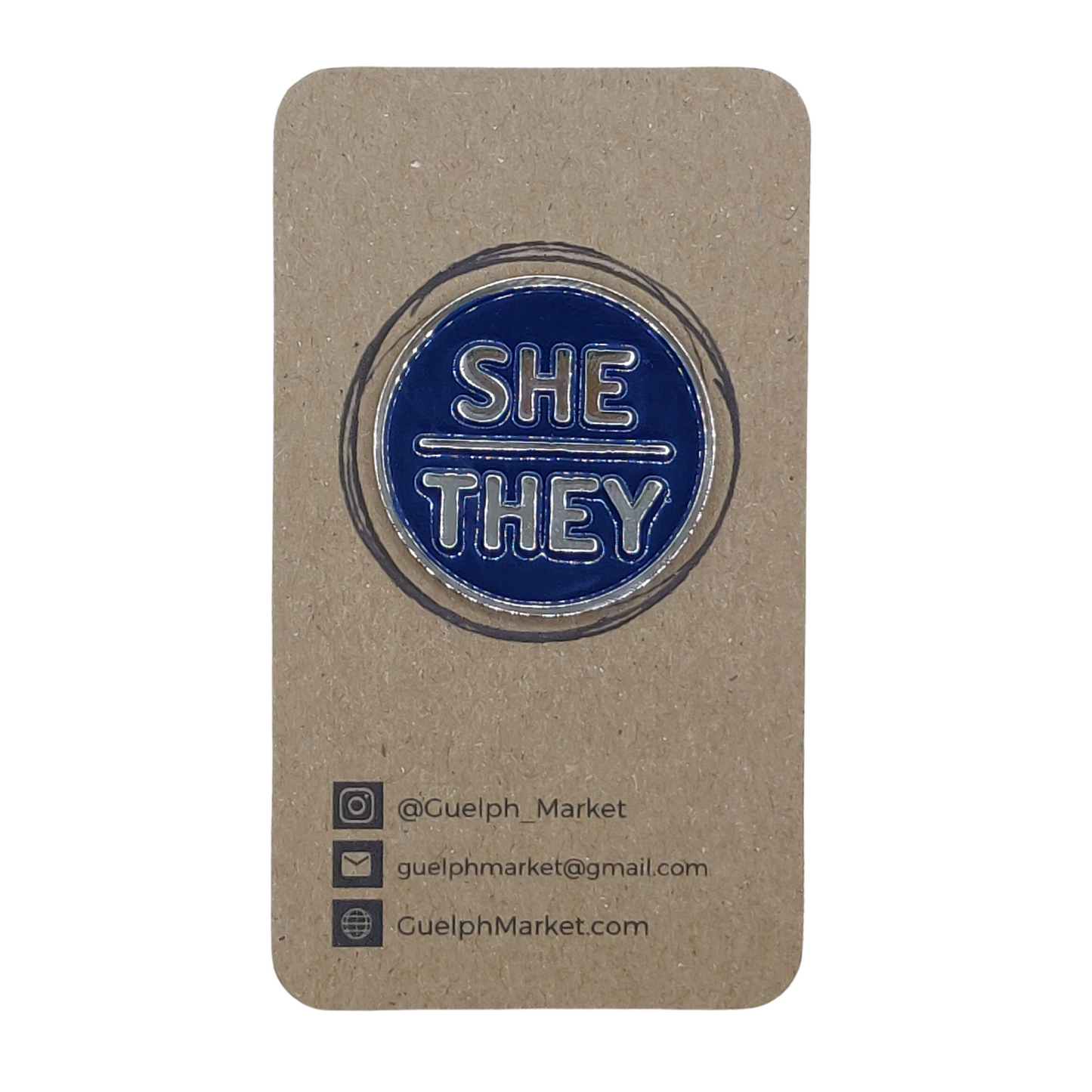 She They Enamel Pronoun Pin