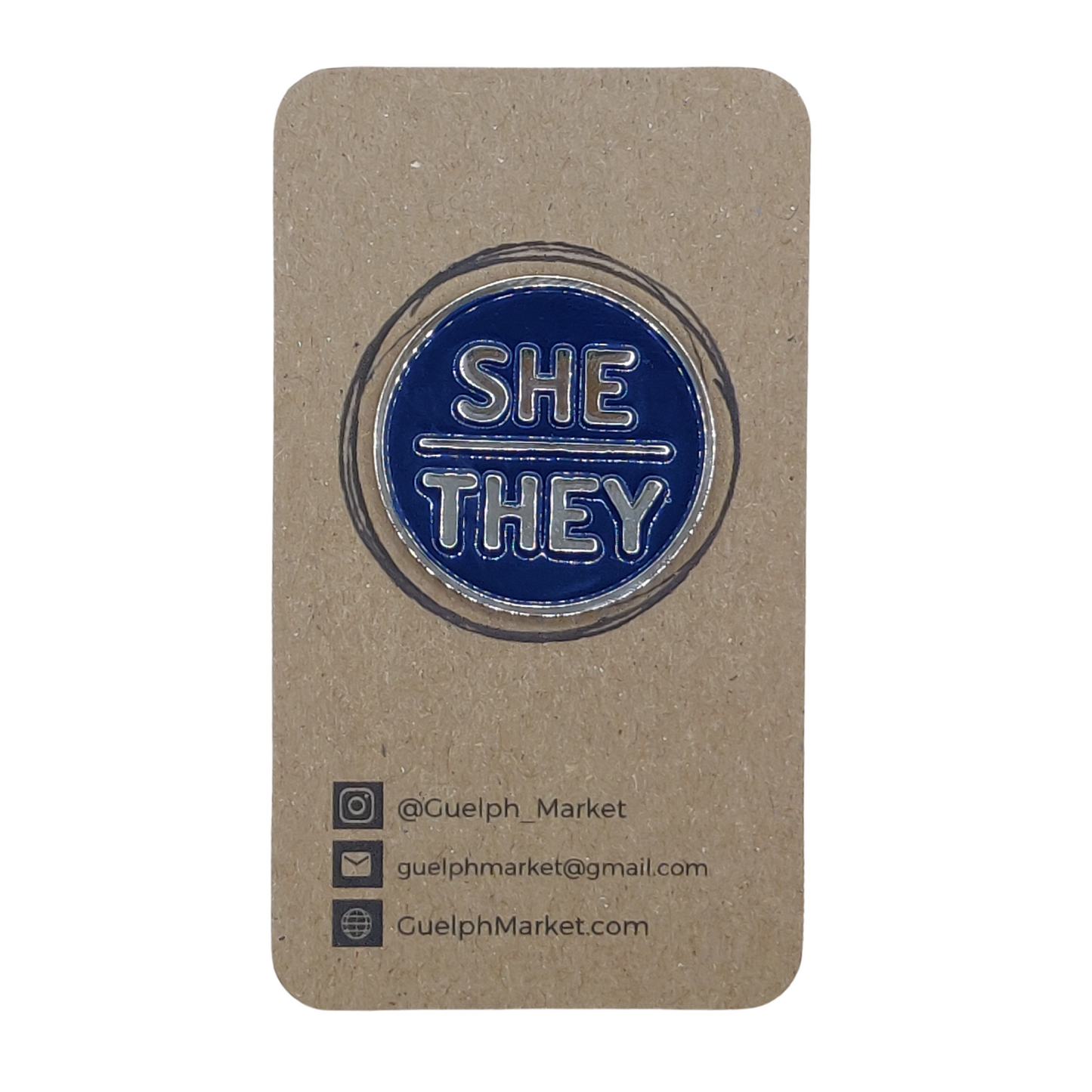 Navy Enamel Pronoun Pins