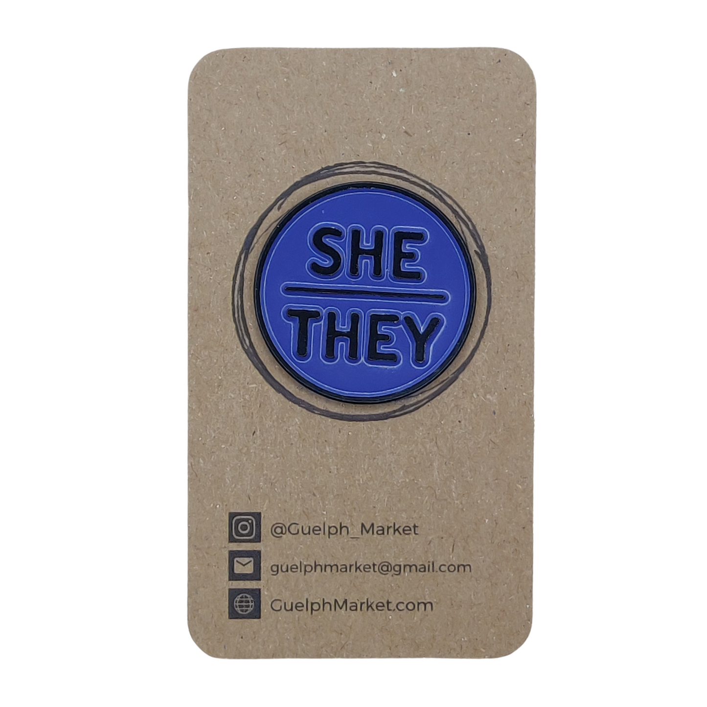 Periwinkle Enamel Pronoun Pins