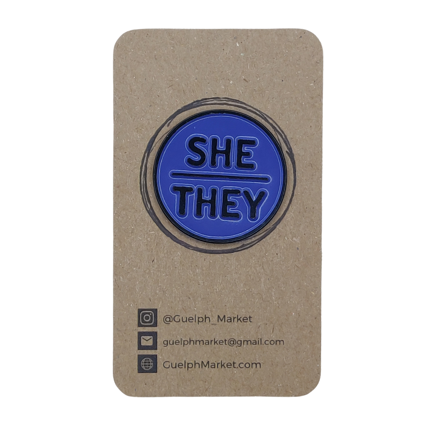 Circular Enamel Pronoun Pins