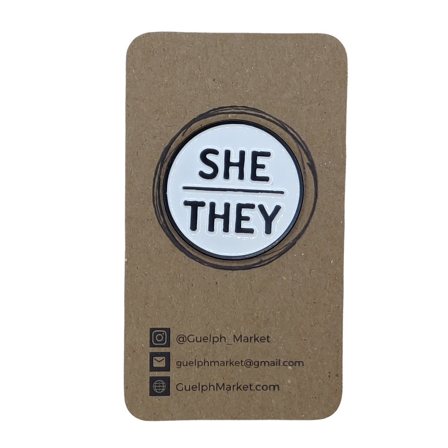 She They Enamel Pronoun Pin