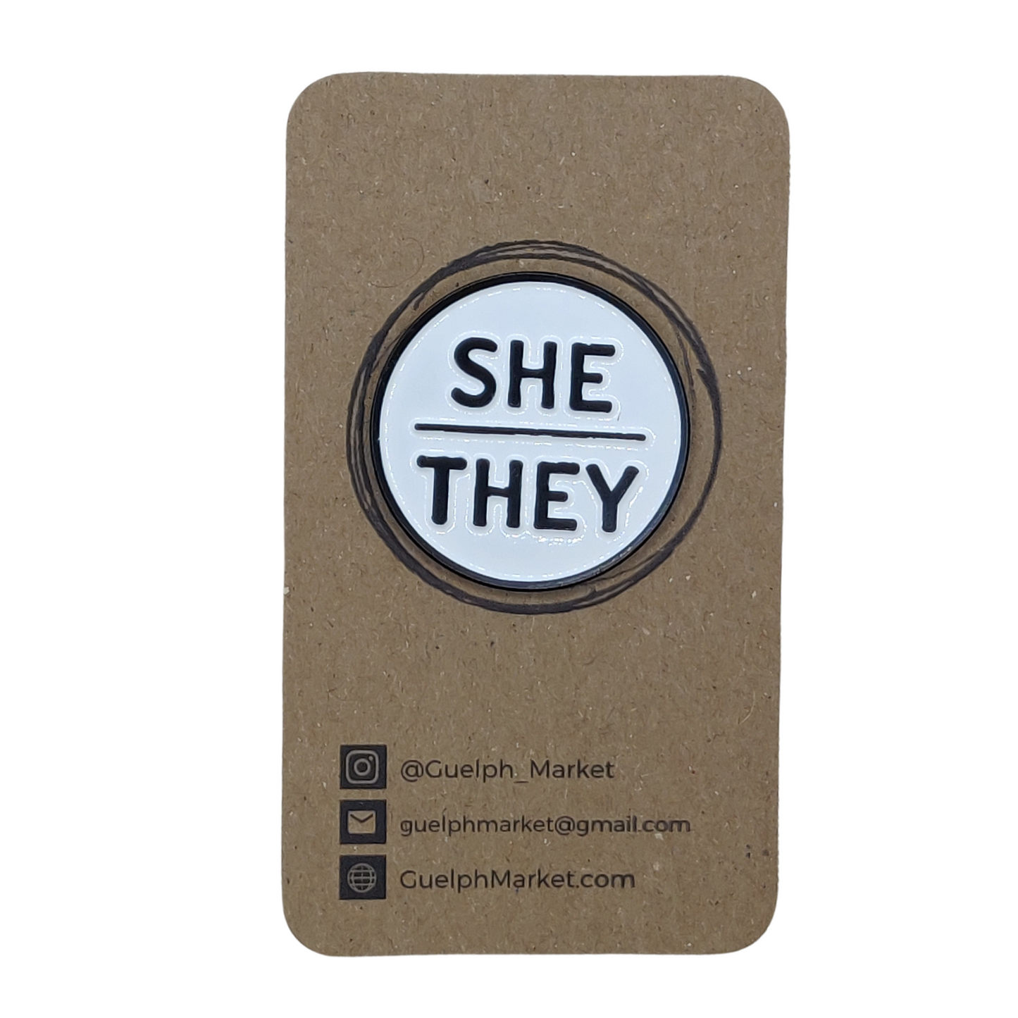 White Enamel Pronoun Pins