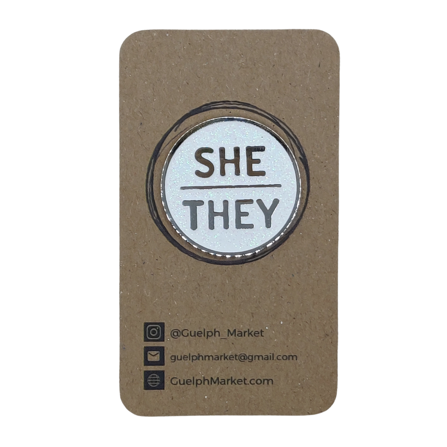 She They Enamel Pronoun Pin