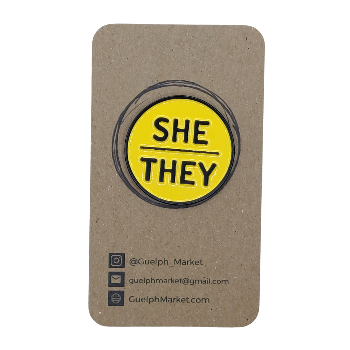 She They Enamel Pronoun Pin