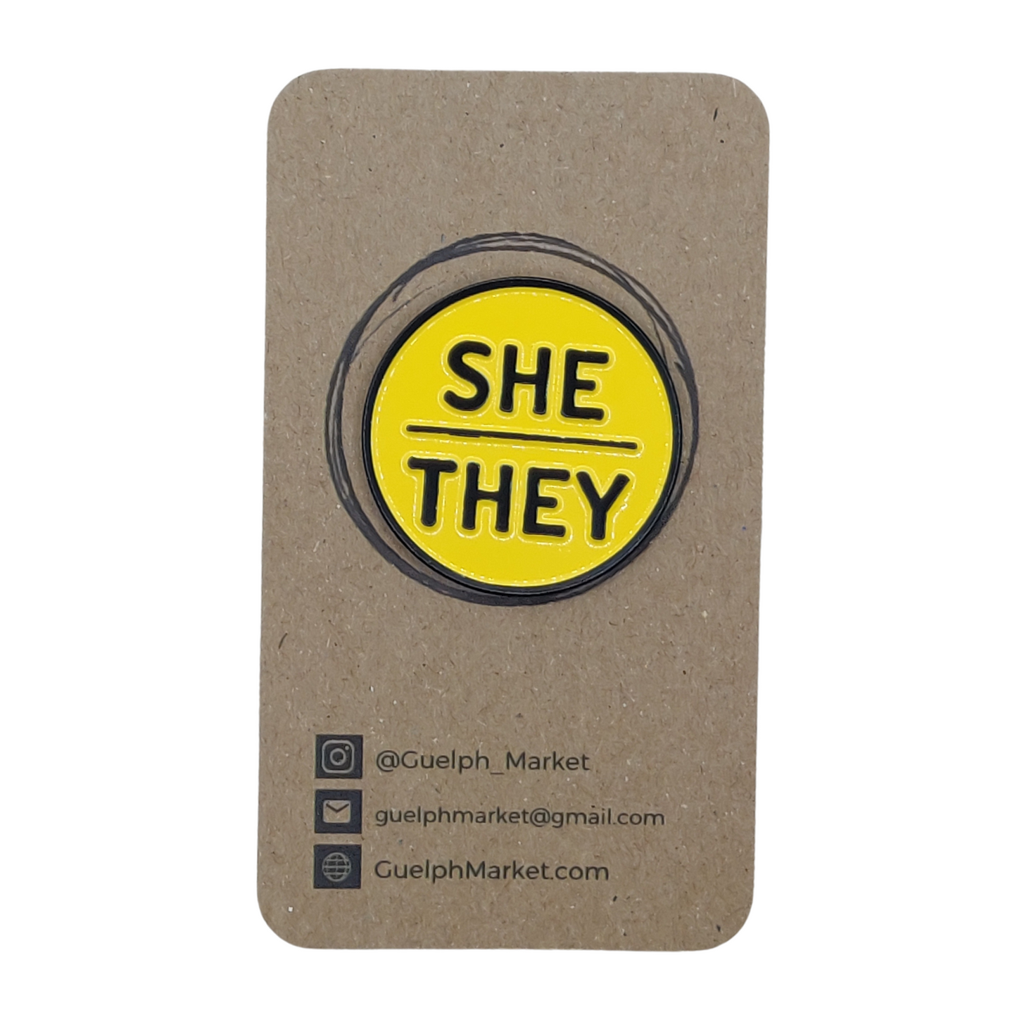 Yellow Enamel Pronoun Pins