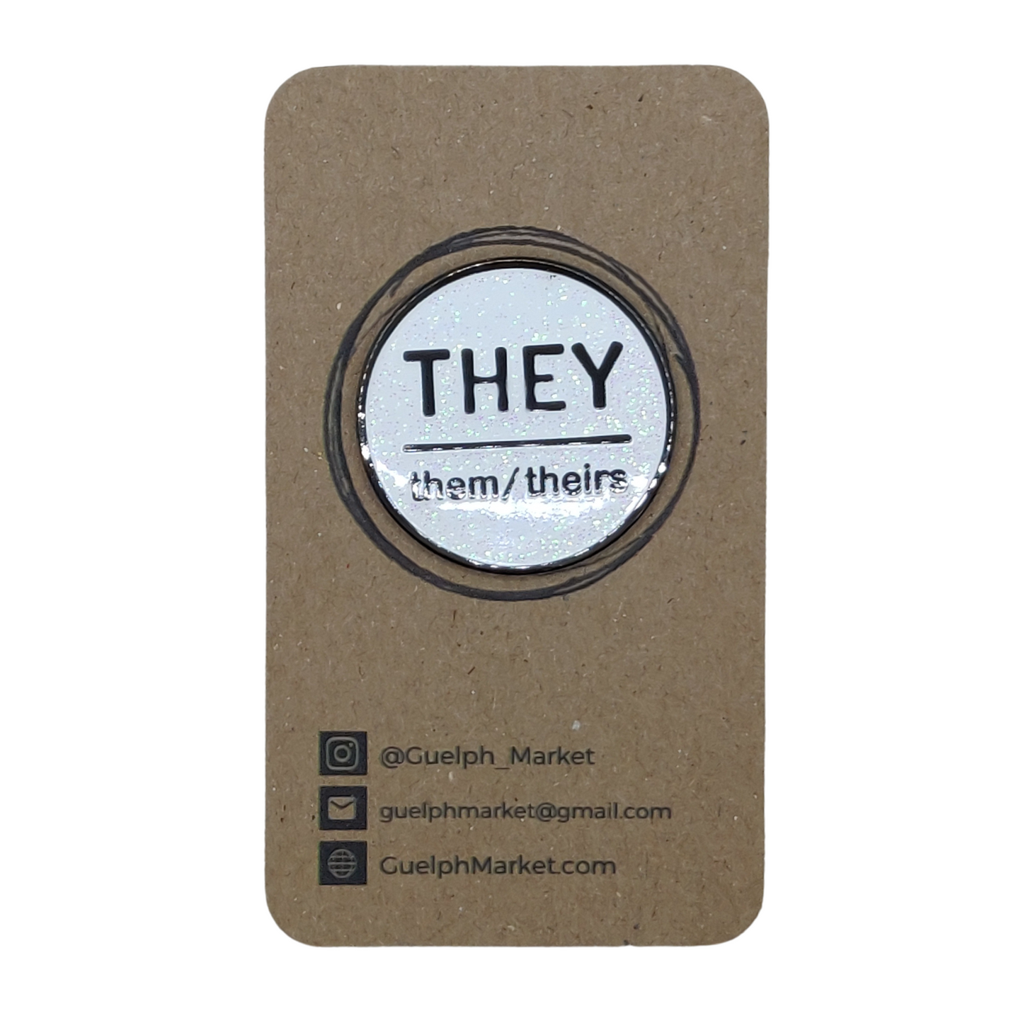 Circular Enamel Pronoun Pins