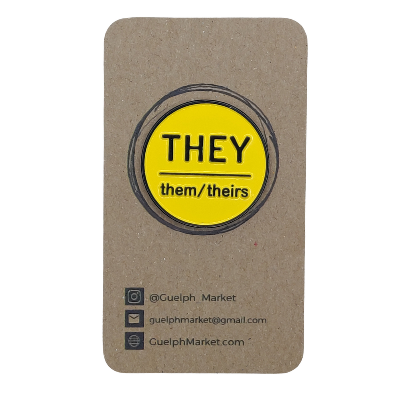 Circular Enamel Pronoun Pins