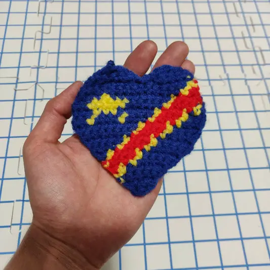(FREE) Democratic Republic of the Congo (DRC) Heart Patch Crochet Pattern
