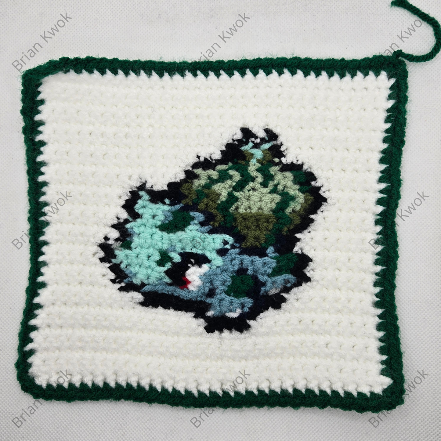 Pokemon Block Series: 0001 Bulbasaur Integrated Tapestry Crochet Pattern [Digital Pattern]