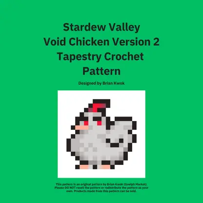 Stardew Valley Void Chicken Version 2 Tapestry Crochet Pattern [Digital Pattern]