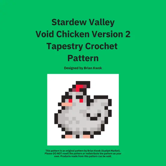 Stardew Valley Void Chicken Version 2 Tapestry Crochet Pattern [Digital Pattern]