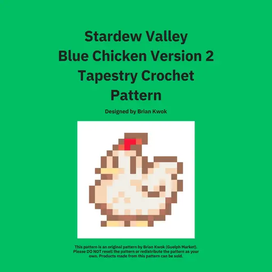 Stardew Valley White Chicken Version 2 Tapestry Crochet Pattern [Digital Pattern]