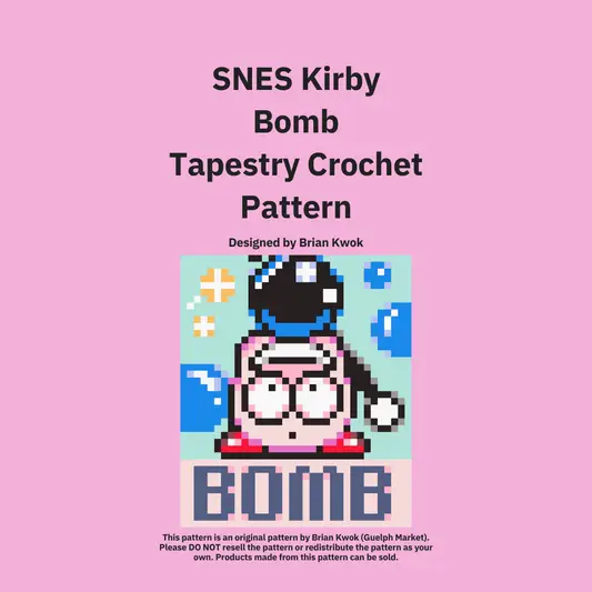 SNES Bomb Kirby Tapestry Crochet Pattern [Digital Pattern]