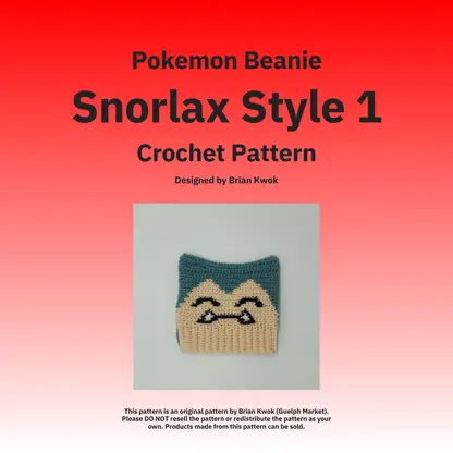 Pokemon Beanie Crochet Pattern - Snorlax Style 1 [Digital Pattern]