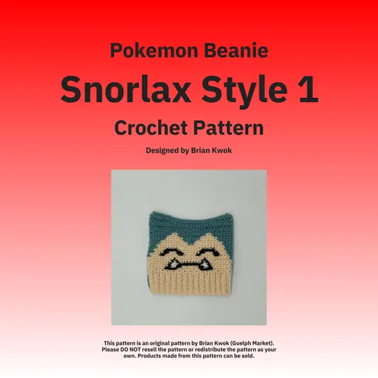 Pokemon Beanie Crochet Pattern - Snorlax Style 1 [Digital Pattern]