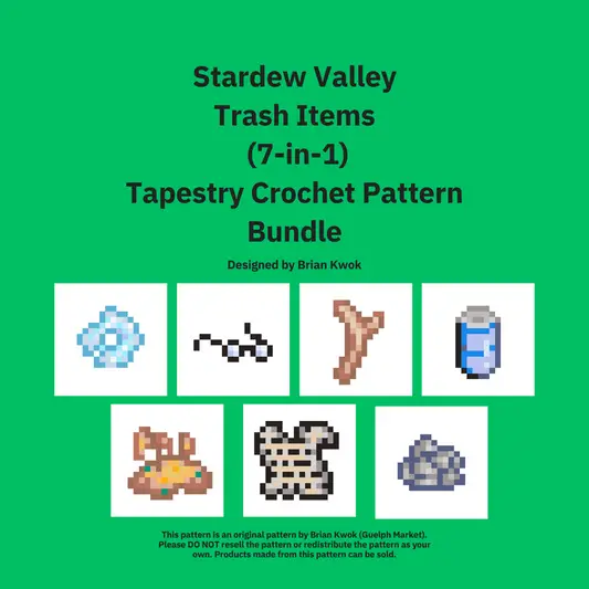Stardew Valley Trash Items (7-in-1) Tapestry Crochet Pattern Bundle [Digital Pattern]