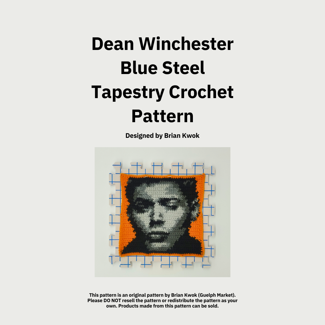 Supernatural "Blue Steel" Dean Winchester Portrait Tapestry Crochet Pattern [Digital Pattern]