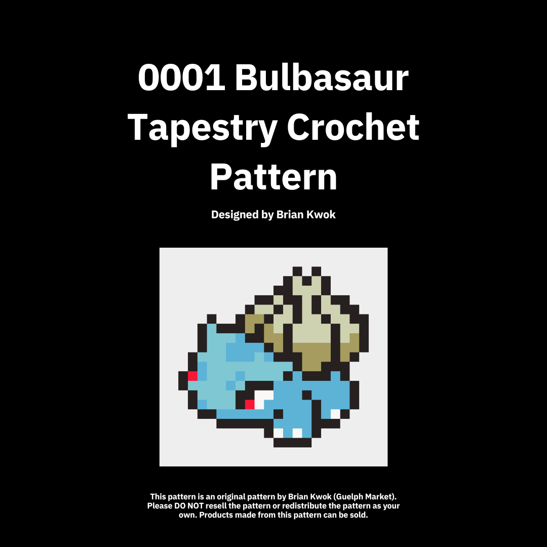 0001 Bulbasaur Tapestry Crochet Pattern [Digital Pattern]