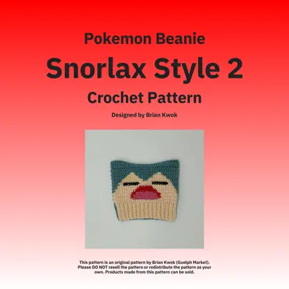 Pokemon Beanie Crochet Pattern - Snorlax Style 2 [Digital Pattern]