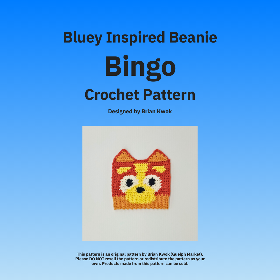 Bingo (from Bluey) Beanie Crochet Pattern [Digital Pattern]