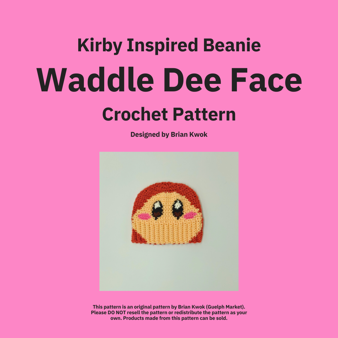 Kirby Beanie Crochet Pattern - Waddle Dee Face [Digital Pattern]