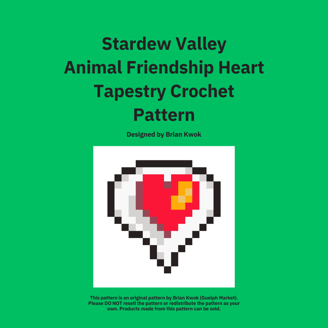 Stardew Valley Animal Friendship Heart Tapestry Crochet Pattern [Digital Pattern]