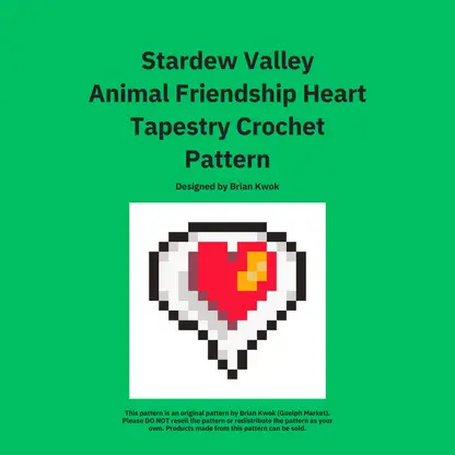 Stardew Valley Animal Friendship Heart Tapestry Crochet Pattern [Digital Pattern]