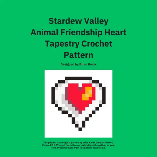 Stardew Valley Animal Friendship Heart Tapestry Crochet Pattern [Digital Pattern]