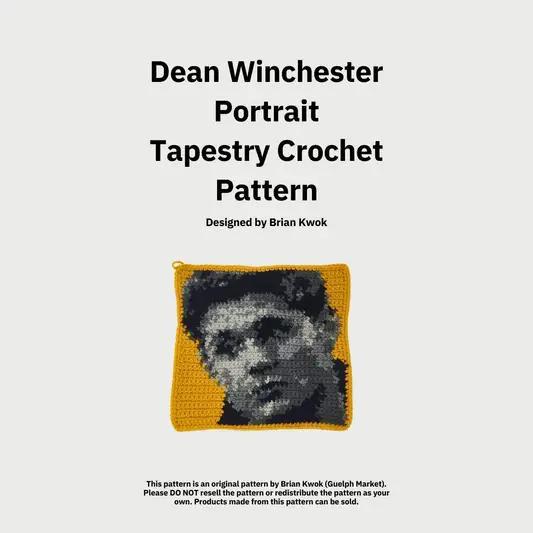 Supernatural Dean Winchester Portrait Tapestry Crochet Pattern [Digital Pattern]