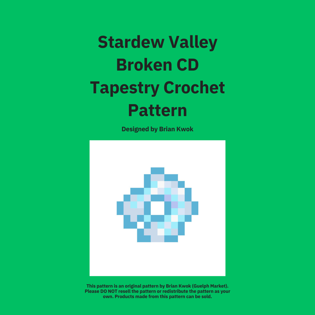 Stardew Valley Broken CD Tapestry Crochet Pattern [Digital Pattern]