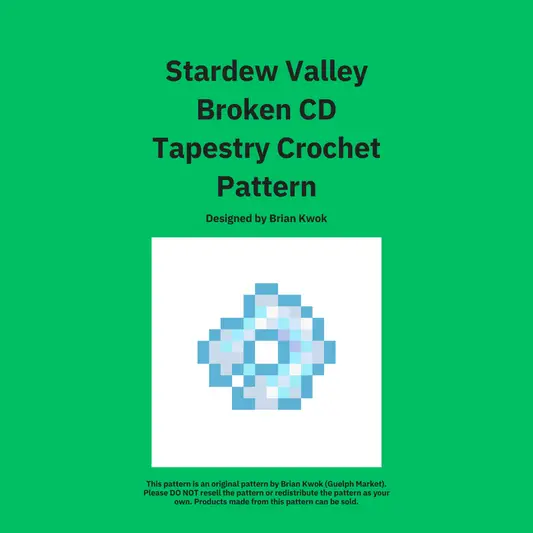 Stardew Valley Broken CD Tapestry Crochet Pattern [Digital Pattern]