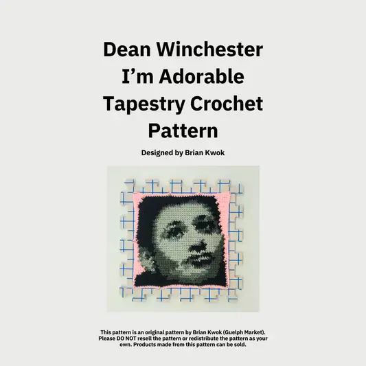 Supernatural "I'm Adorable" Dean Winchester Portrait Tapestry Crochet Pattern [Digital Pattern]