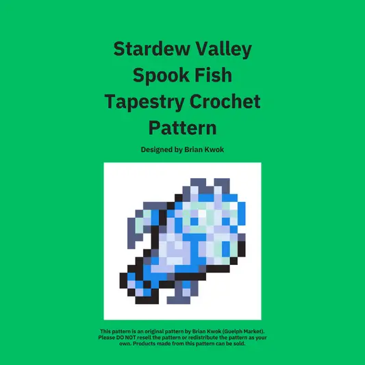 Stardew Valley Spook Fish Tapestry Crochet Pattern [Digital Pattern]