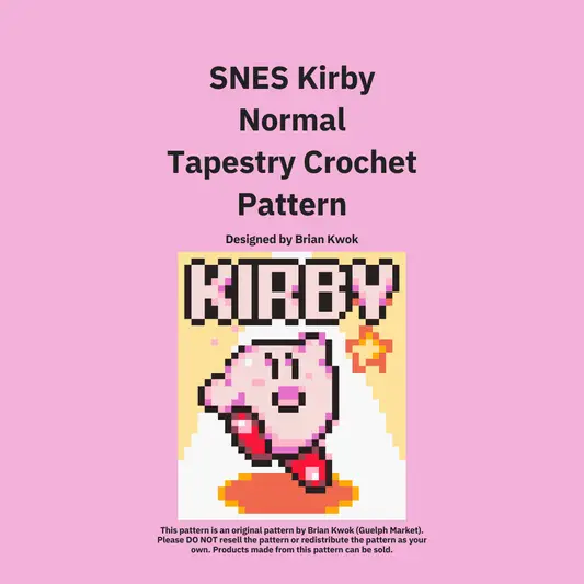 SNES Kirby (Normal) Tapestry Crochet Pattern [Digital Pattern]