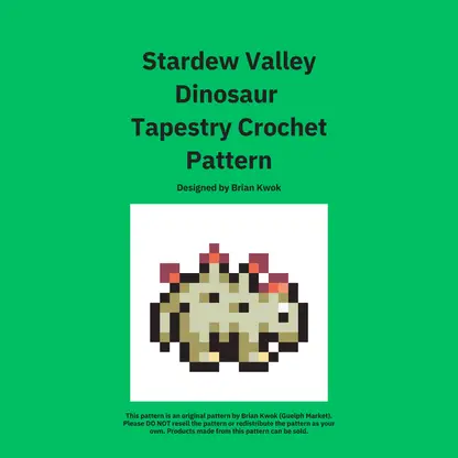 Stardew Valley Dinosaur Tapestry Crochet Pattern [Digital Pattern]