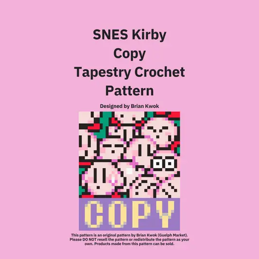SNES Copy Kirby Tapestry Crochet Pattern [Digital Pattern]