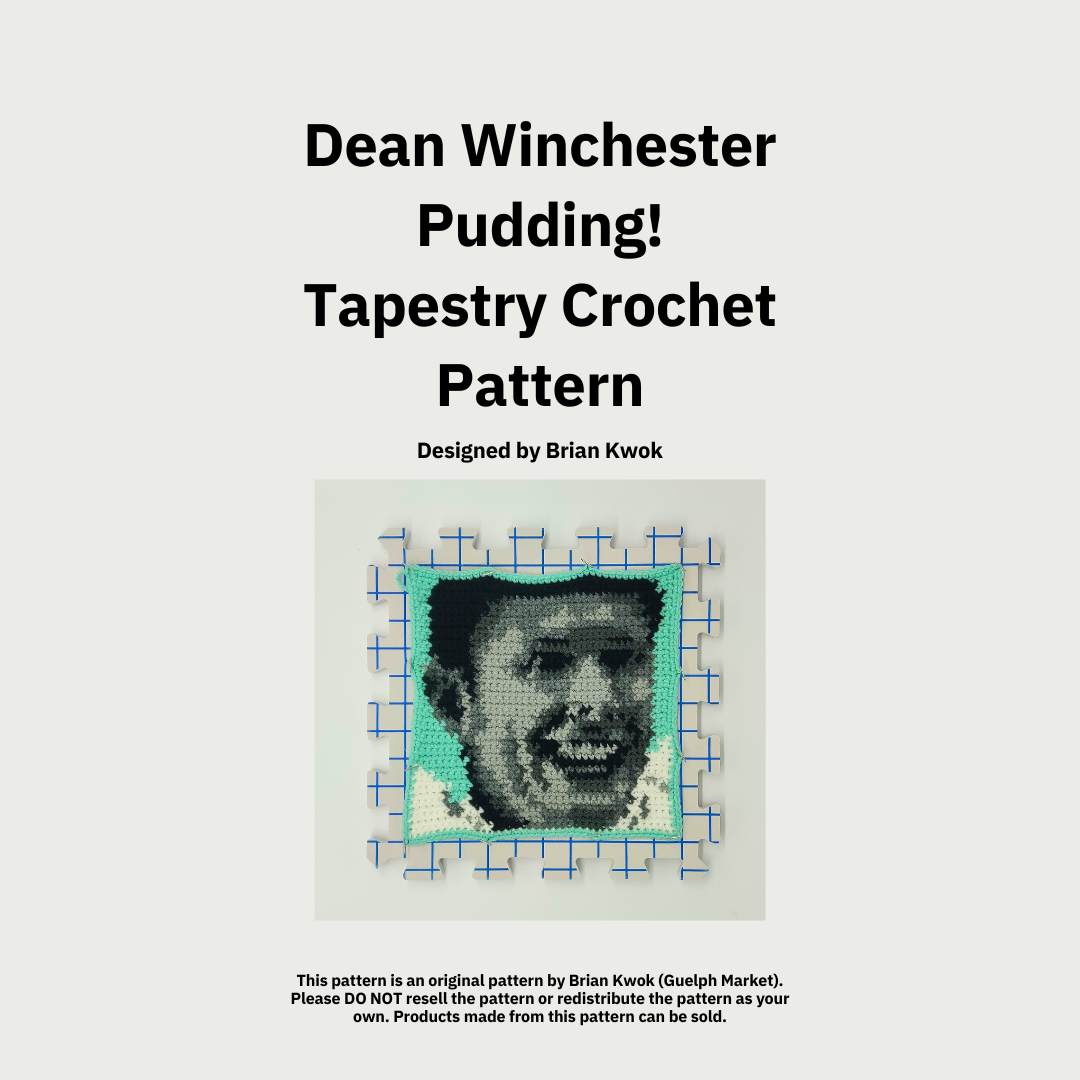 Supernatural "Pudding!" Dean Winchester Portrait Tapestry Crochet Pattern [Digital Pattern]