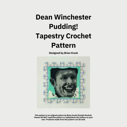 Supernatural "Pudding!" Dean Winchester Portrait Tapestry Crochet Pattern [Digital Pattern]