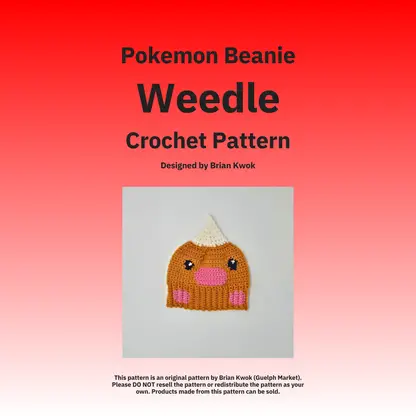 Pokemon Beanie Crochet Pattern - Weedle [Digital Pattern]