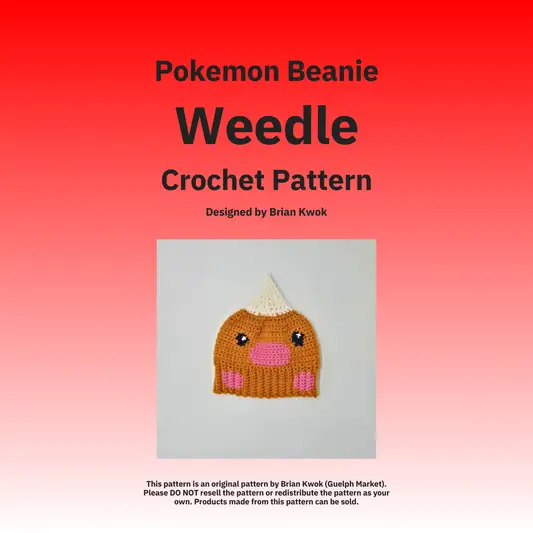 Pokemon Beanie Crochet Pattern - Weedle [Digital Pattern]